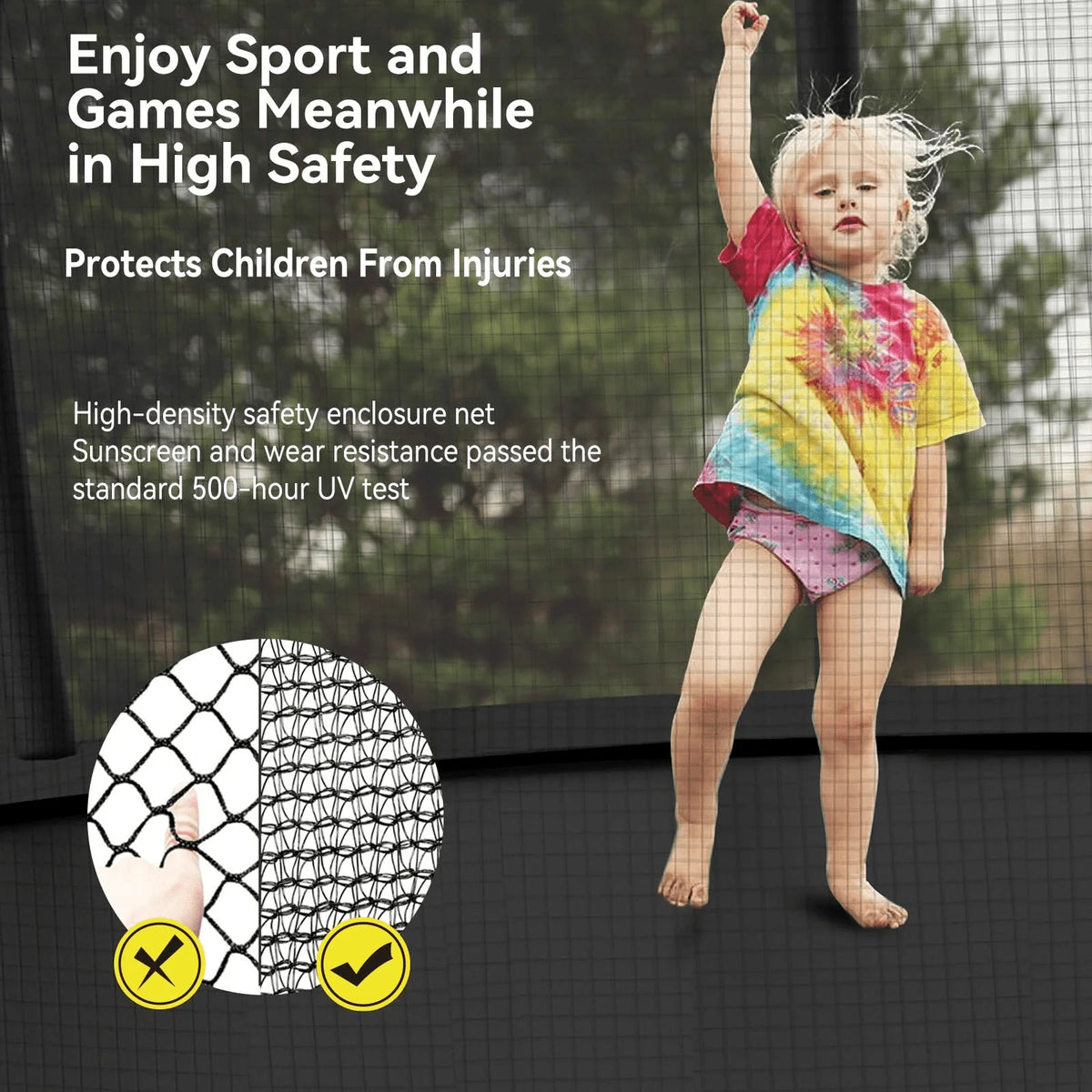12 14 16FT Trampoline with Slide, Enclosure Net and Ladder D854189