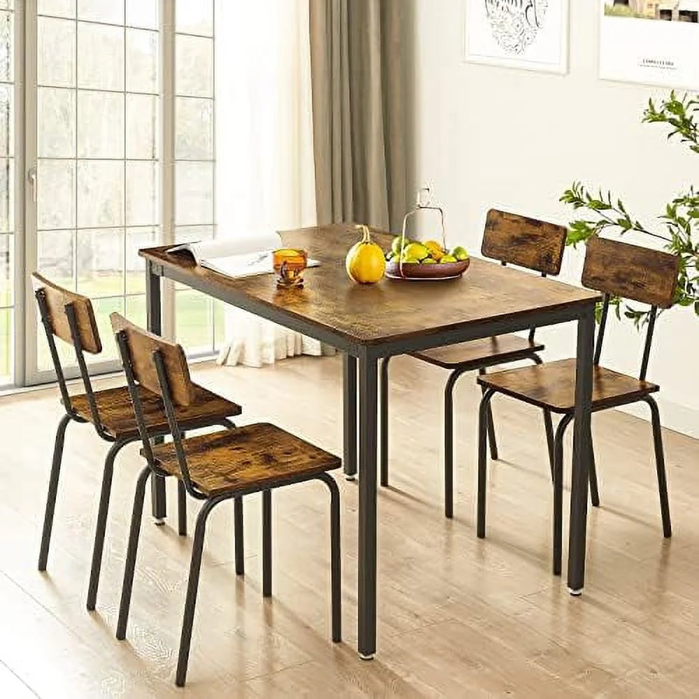 3 Piece Metal and Wood Table and Stools Set K7034