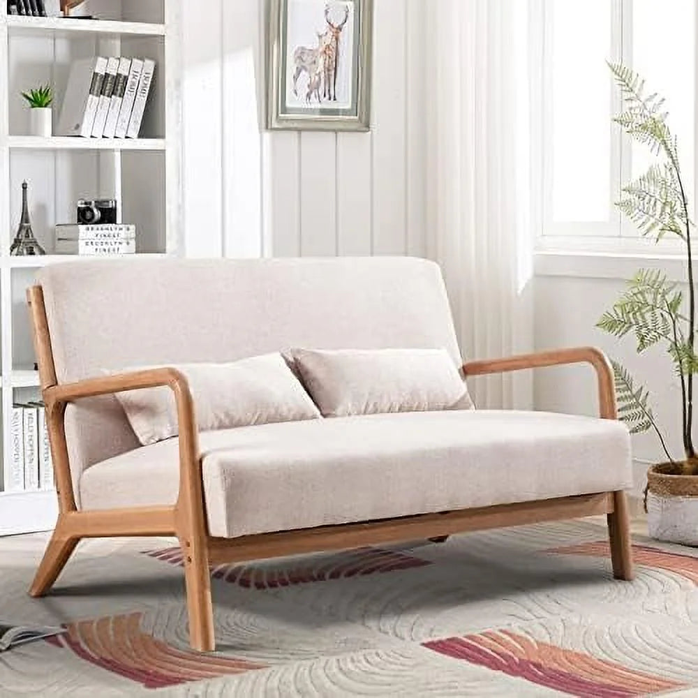 50" 2-Seater Upholstered Loveseat with 2 Waist Cushions K66465