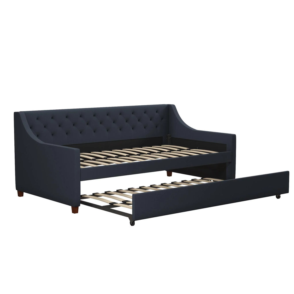 Blue Linen Daybed and Trundle V366427