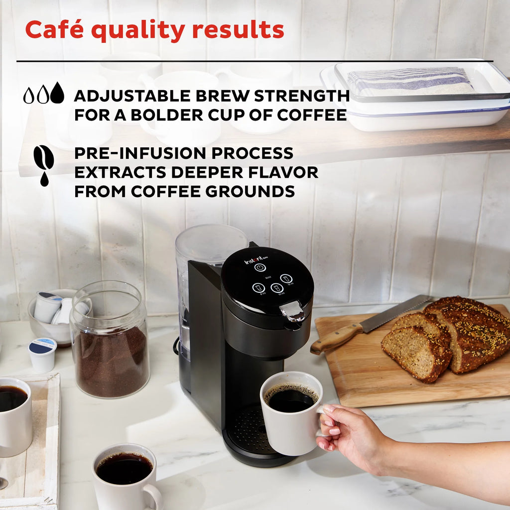 2-in-1 Single Serve Coffee Maker with 3 Brew Sizes, Black G767