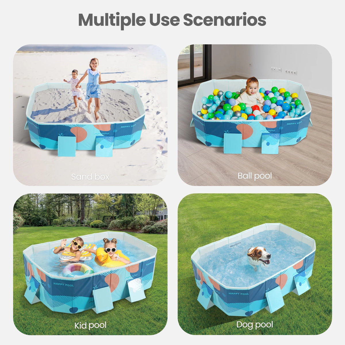 Foldable Swimming Pool 73 x 54 x 18 Blue V518915
