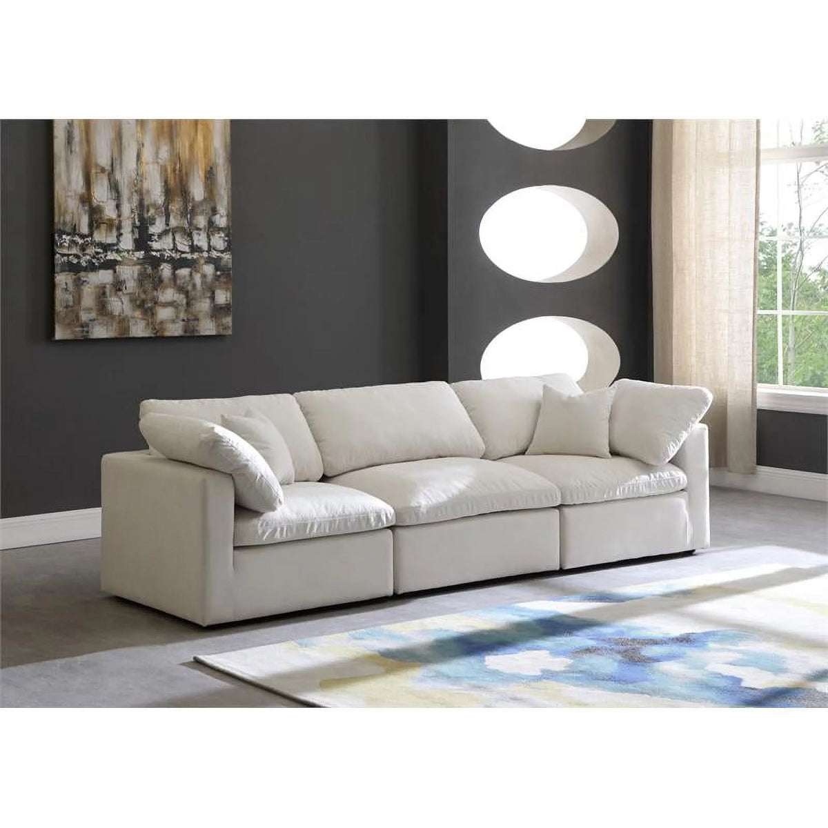 Cream Velvet Modular Sofa Y297299