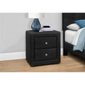 Black Leather Look Night Stand A5896