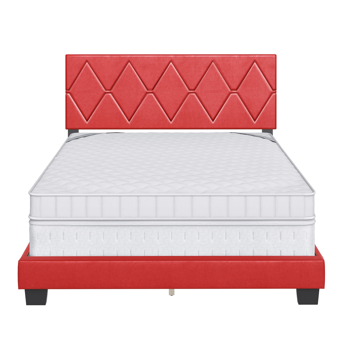 Black Queen Linen Platform Bed D945