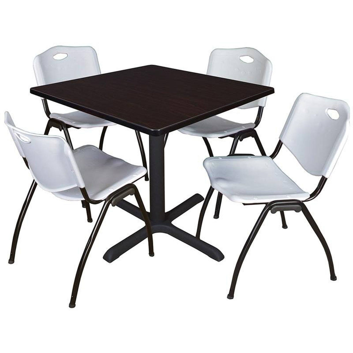 36x22 Square Breakroom Table and 4 Stack Chairs E485341