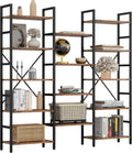 5 Tiers Triple Wide Industrial Bookshelf J3287