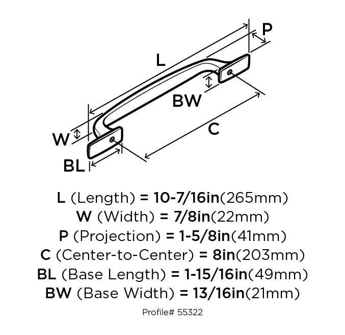 8 in Caramel Bronze Appliance Pull U45136