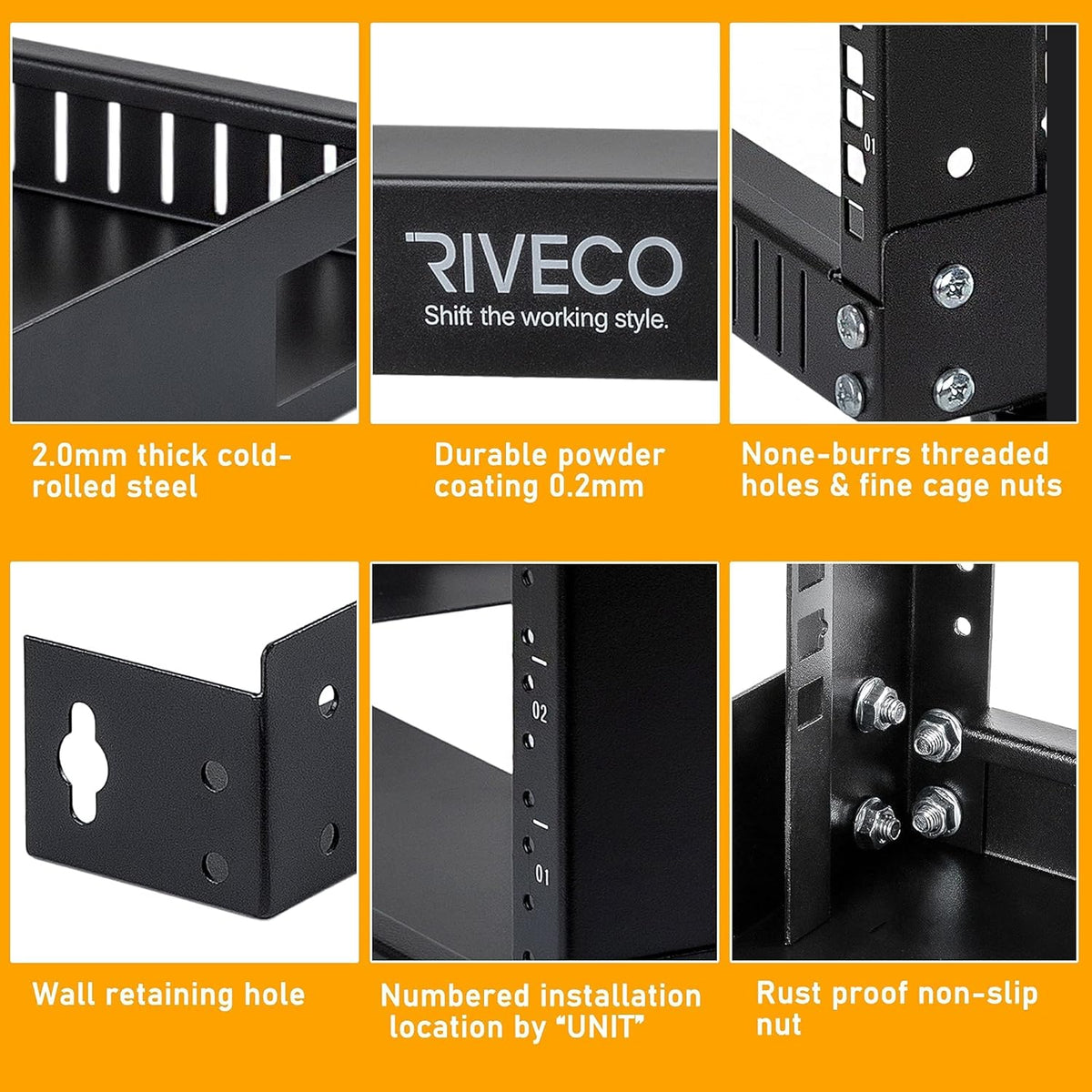 12U 19 Wall Mount Server Rack Black V127665