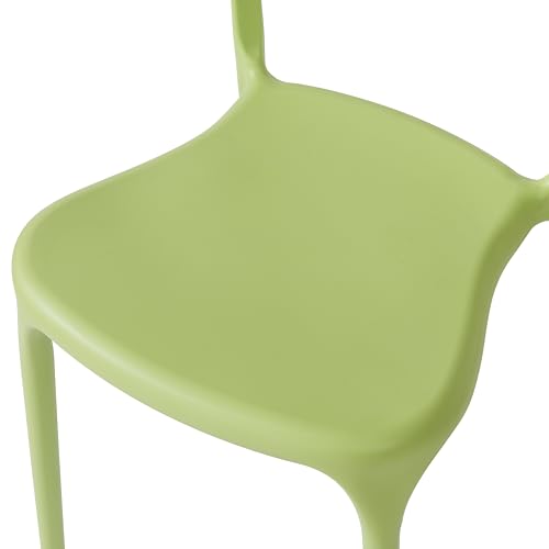 Stackable Plastic Dining Chair Set of 4 Charcoal Gray K895