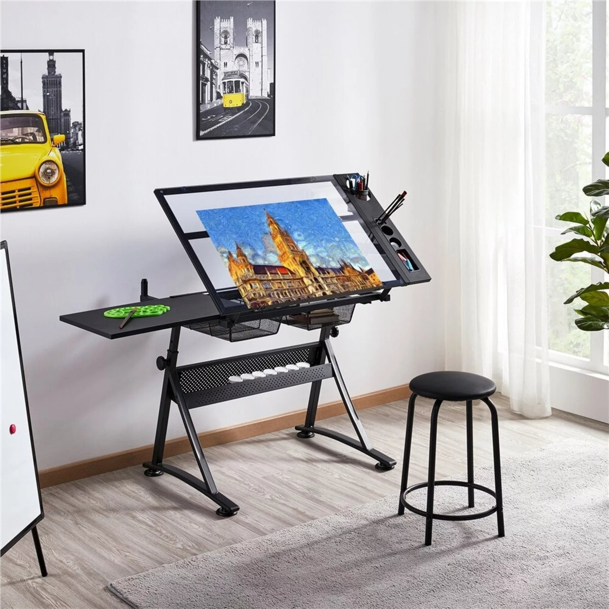 Height Adjustable Drawing Desk with Chair O20446