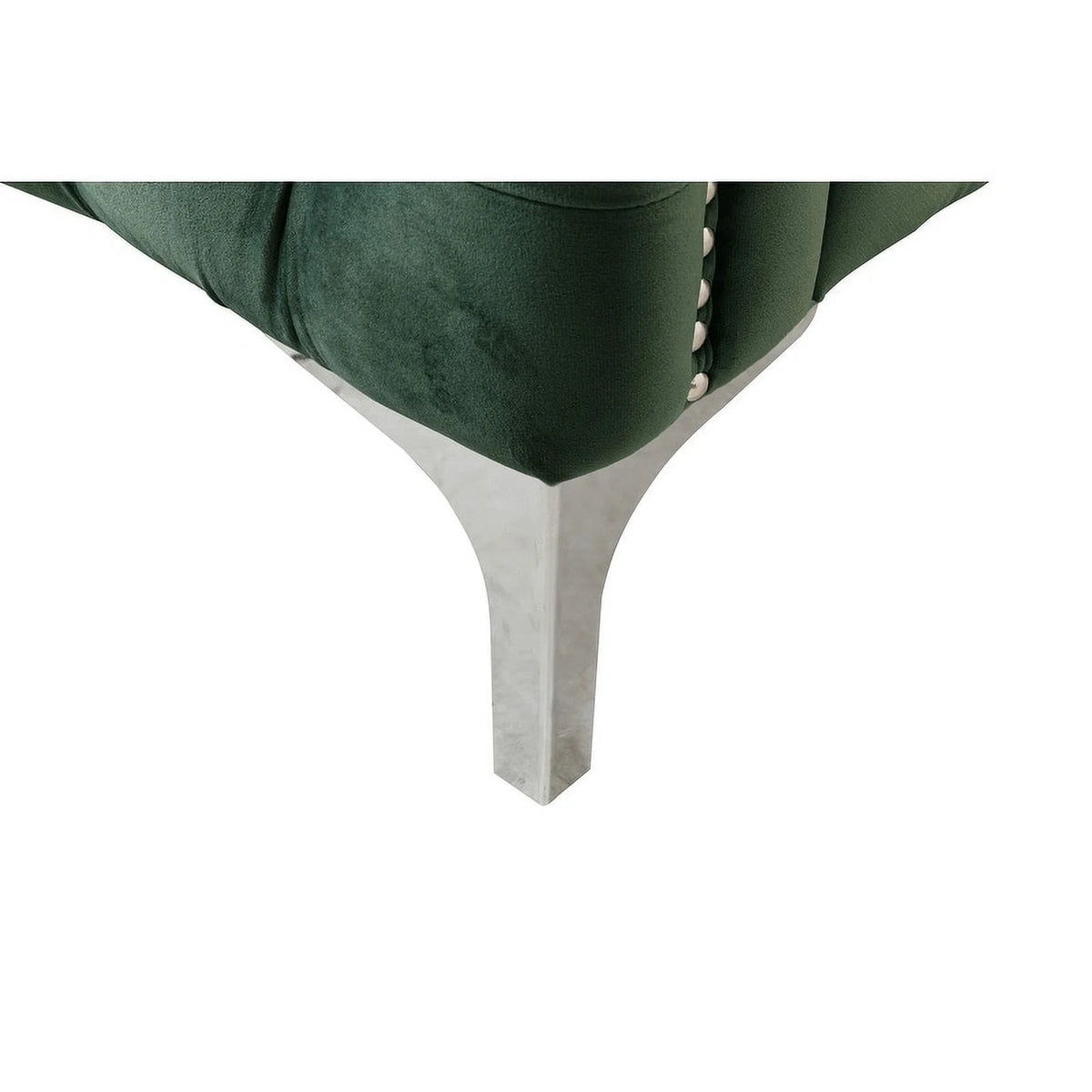 Green Velvet Accent Chair with Pillow K106786