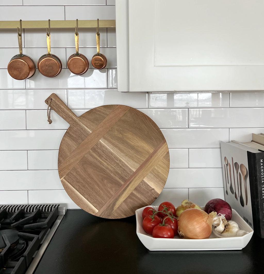Large Round Acacia Wood Bread Board 16" Diameter Q147