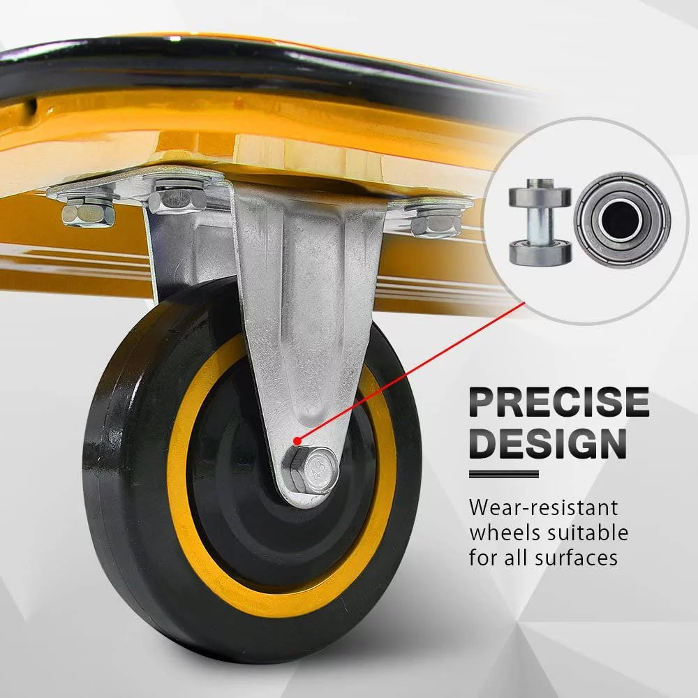 Yellow Foldable Push Cart Dolly with 360 Degree Swivel Wheels K797977