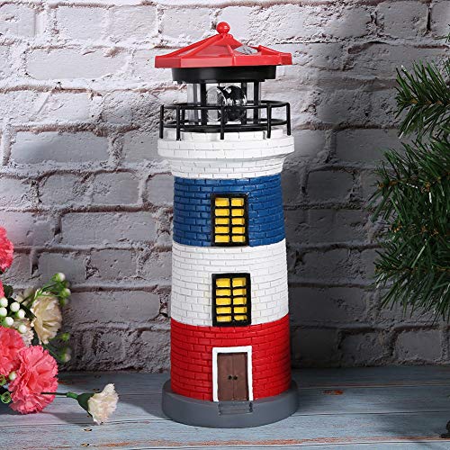 Solar LED Lighthouse Statue Y888237