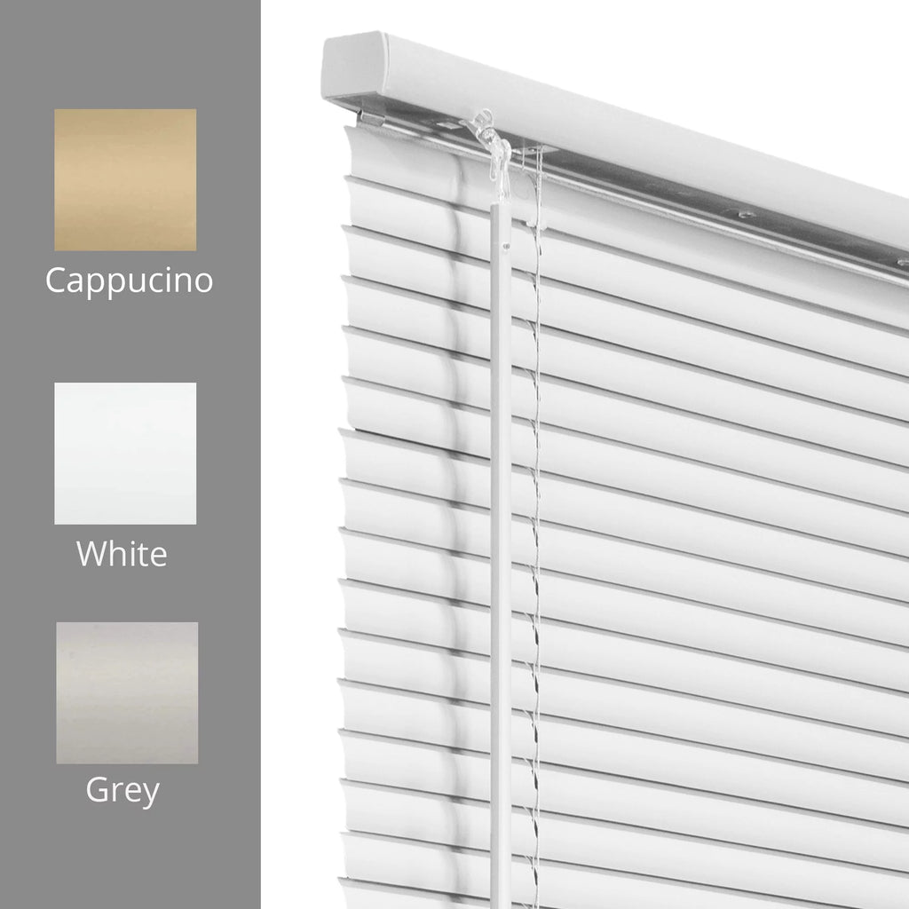 Cordless 1-Inch Vinyl Mini Blinds Gloss White 70"W X 48"H A870