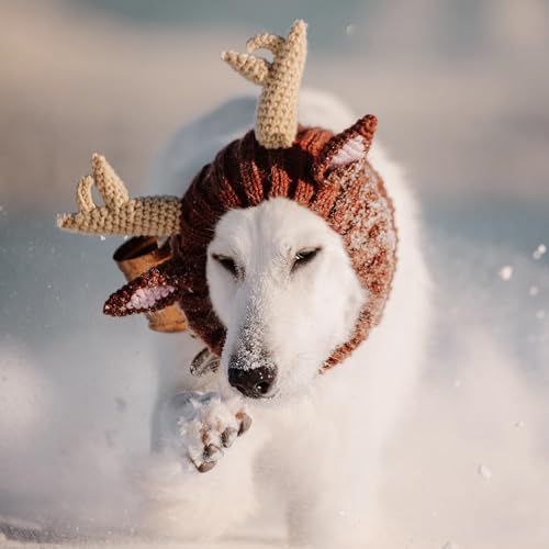 Knit Deer Antler Snood Wrap for Pets B27183