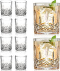 Crystal Whiskey Glasses Set of 8, 11 oz Clear Old Fashioned Glasses Z358