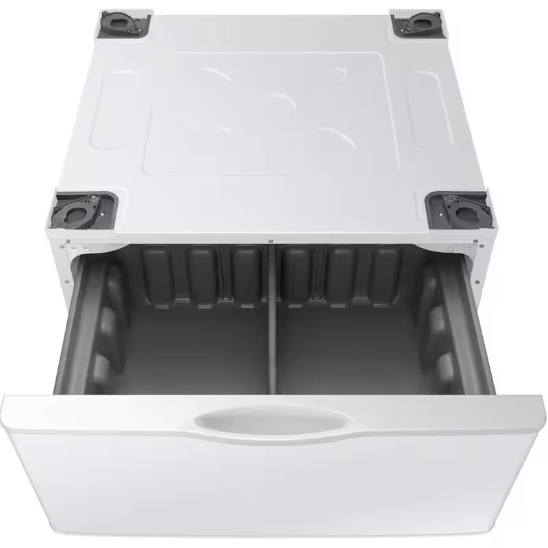 White Laundry Pedestal with Storage Drawer N360