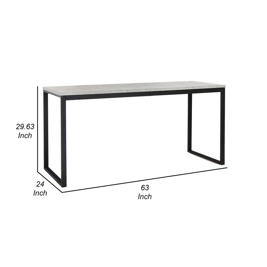 63 Inch Faux Concrete Melamine Top Home Office Desk T444852