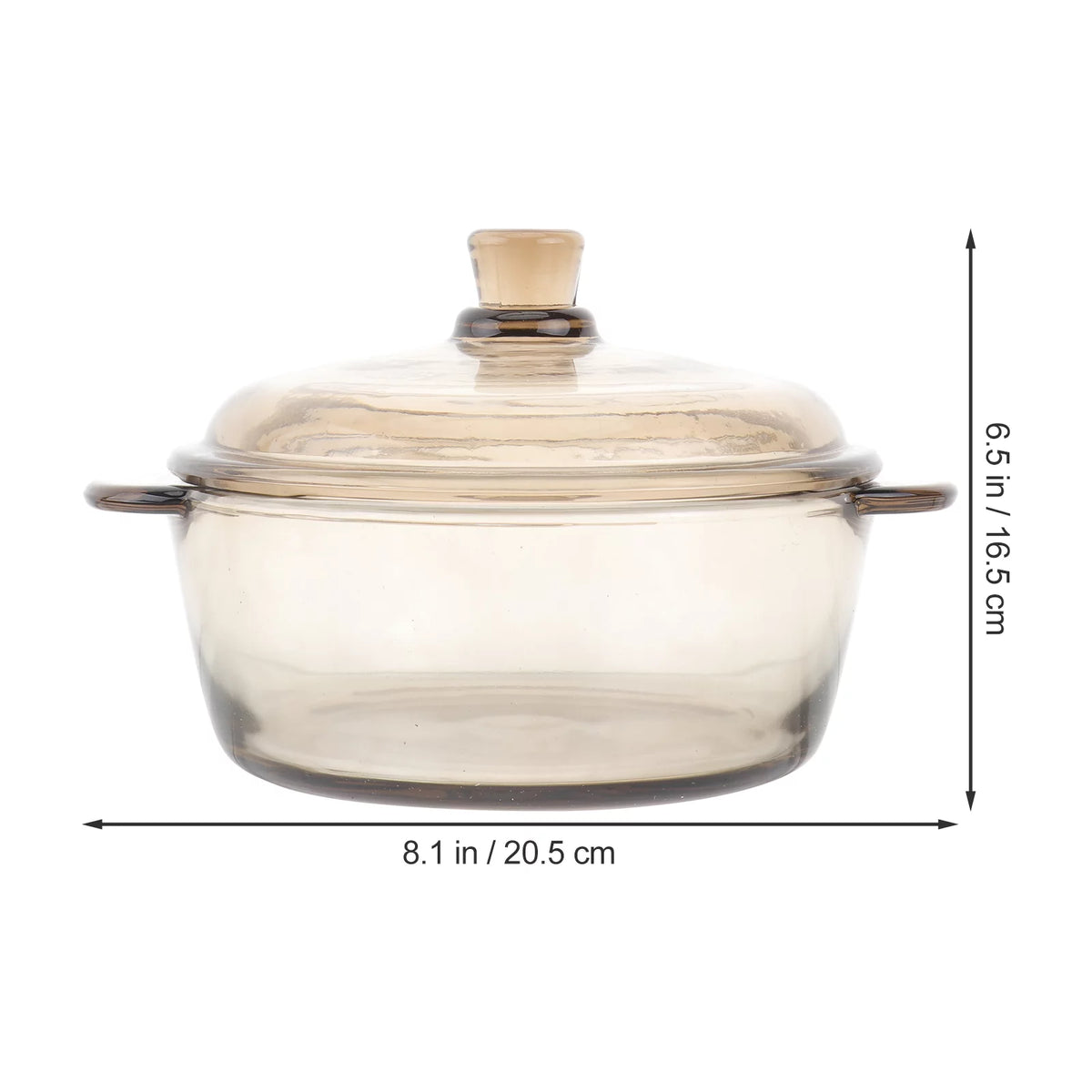 Glass Bowl with Lid Heat Resistant Light Brown J7129