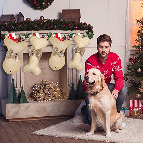 2 Pcs Dog Christmas Stocking with Bow Knot N466410