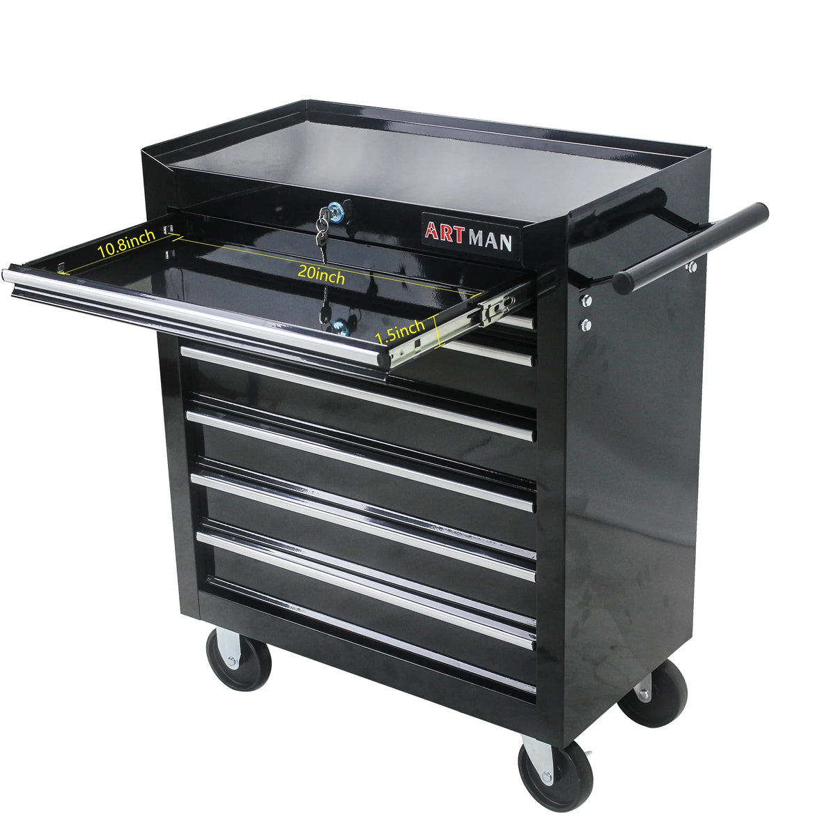 Red 7 Drawers Rolling Tool Chest Cabinet with Wheels X484837