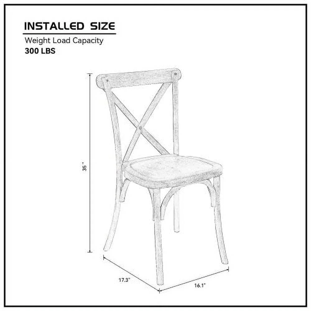 2-Pack Natural Resin X-Back Dining Chair G799