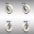 Stainless Steel Swivel Top Plate Caster with 5 x 2 White Wheel F24779