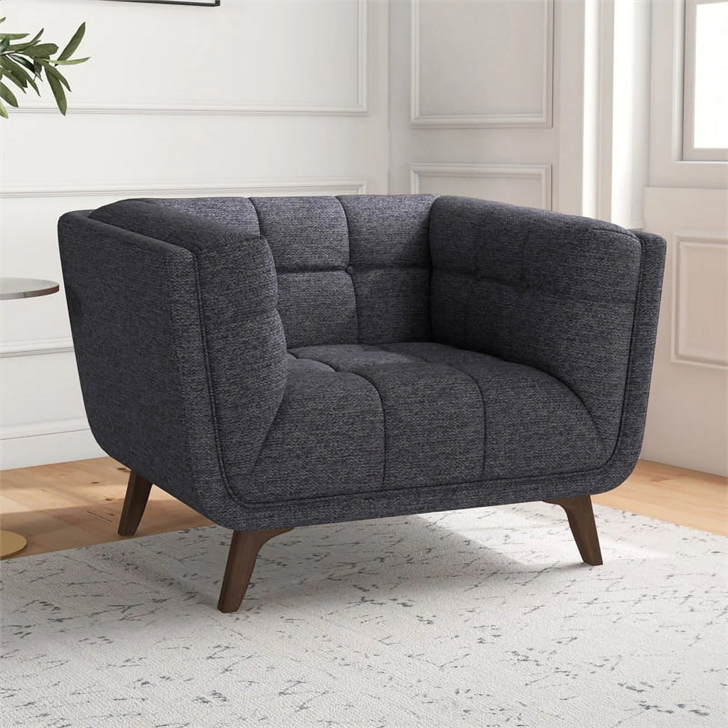 Mid Century Modern Fabric Accent Chair in Gray H77922