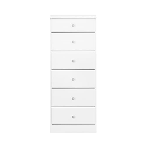 White 6 Drawer Tall Dresser I36128