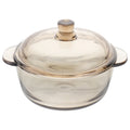 Glass Bowl with Lid Heat Resistant Light Brown J7129