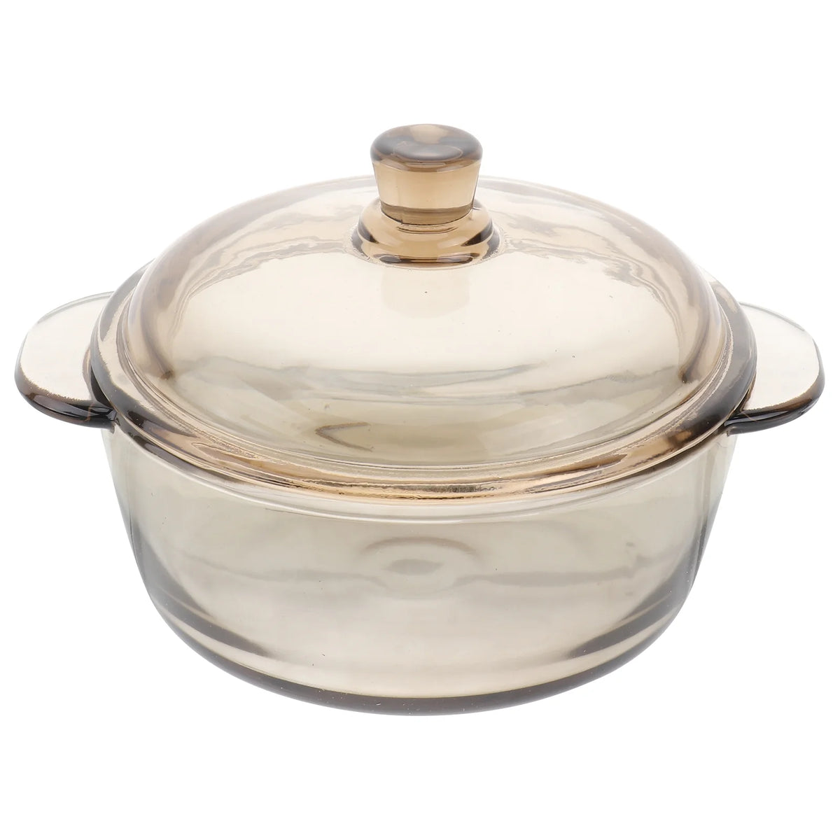 Glass Bowl with Lid Heat Resistant Noodle Bowl Soup Bowl Light Brown C2886
