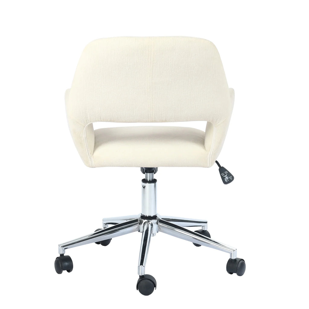 Cream Beige Fabric Swivel Office Chair U2989