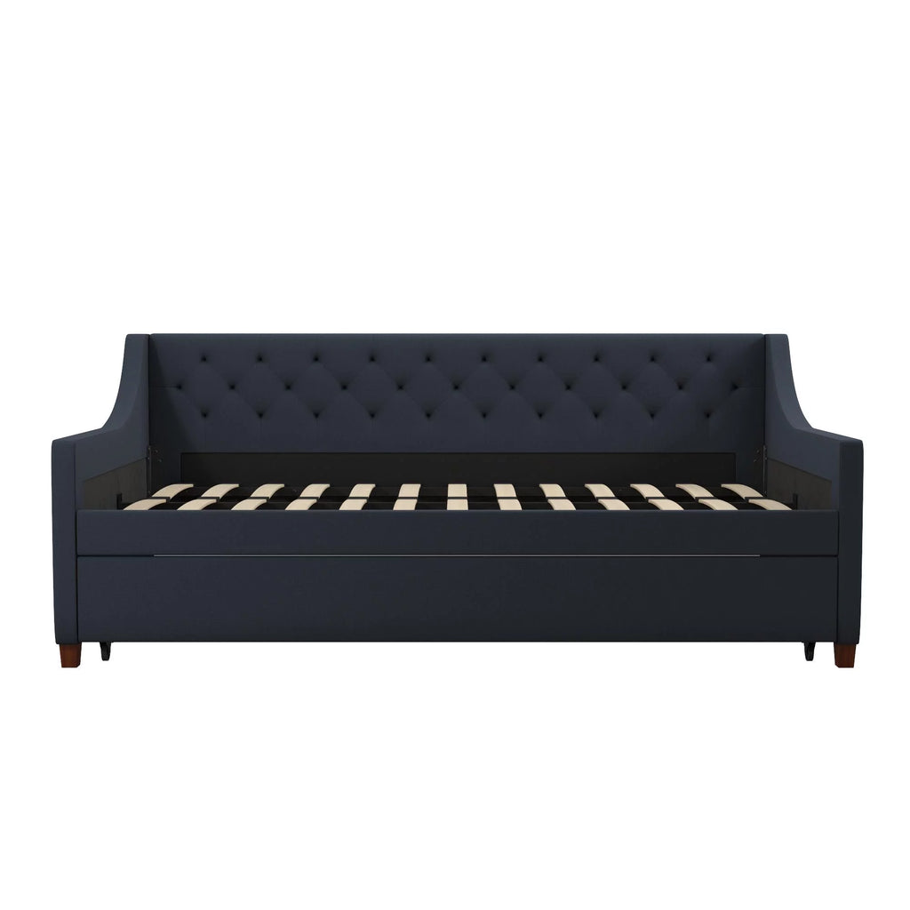 Blue Linen Daybed and Trundle V366427