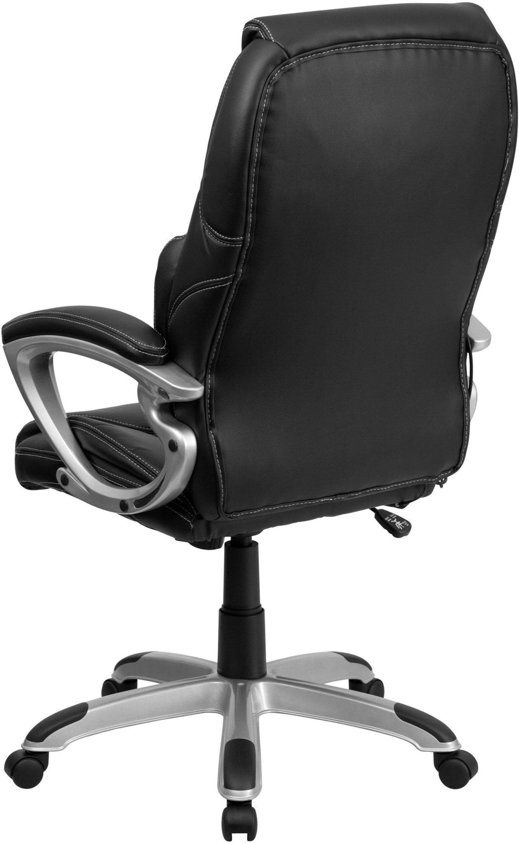 High Back Ergonomic Massaging Swivel Office Chair Black/Silver V9713