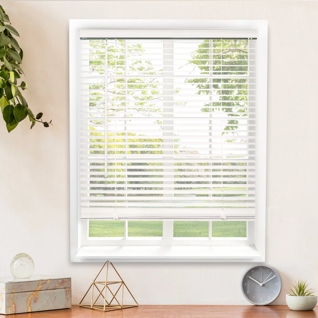 Cordless 1-Inch Vinyl Mini Blinds Gloss White 70"W X 48"H A870