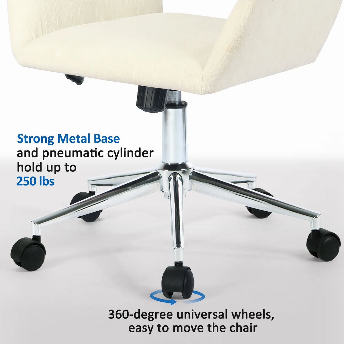 Cream Beige Fabric Swivel Office Chair U2989