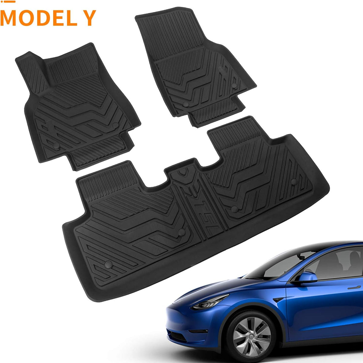 Tesla Model Y All Weather Floor Mats Cargo Liners Set of 9 X37814
