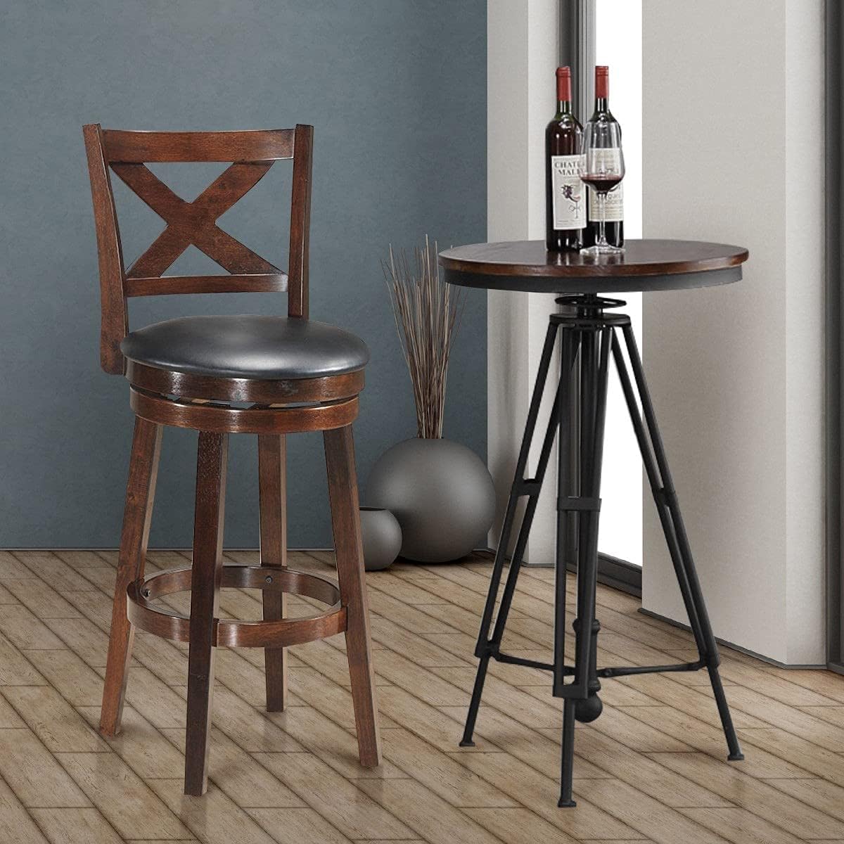 29 Inch Cappuccino Swivel Barstool Set of 2 I6481