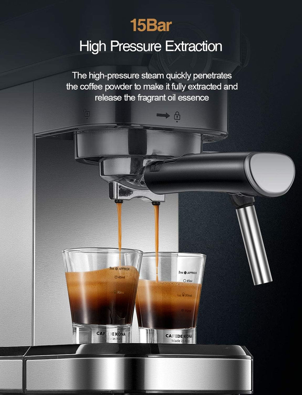 15 Bar Espresso Machine with Milk Frother P276
