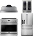36 Gas Range, Range Hood, Refrigerator and Wine Cooler A650575