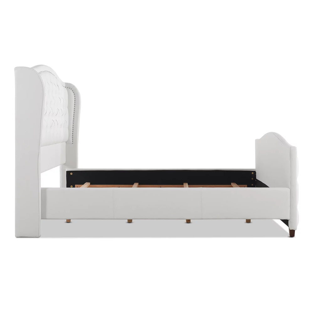 Tufted Wingback King Bed Bright White F8686