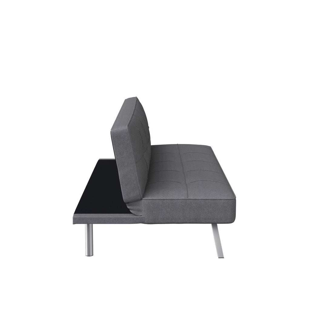 Charcoal Gray Fabric Futon E554601