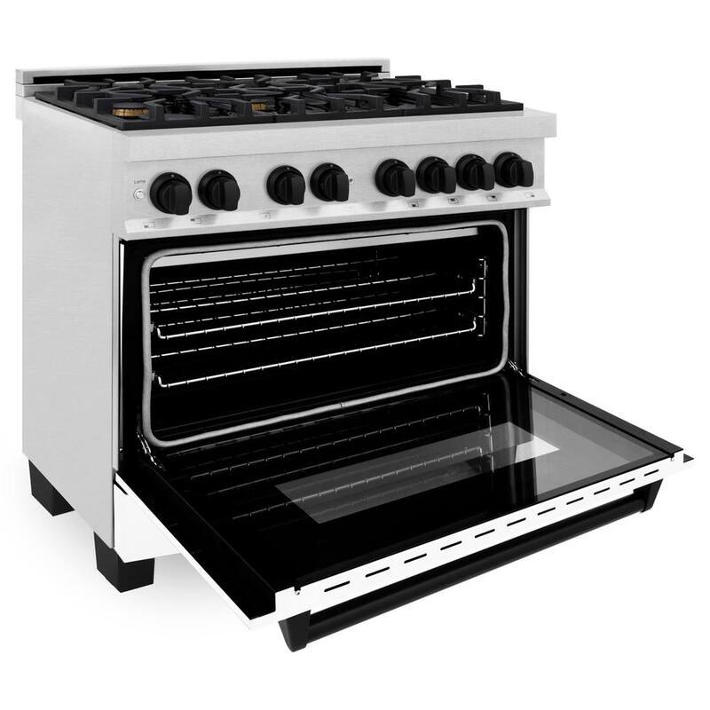 36 in. 6 Burner Dual Fuel Range in Stainless Steel, White Matte and Matte Black M165239