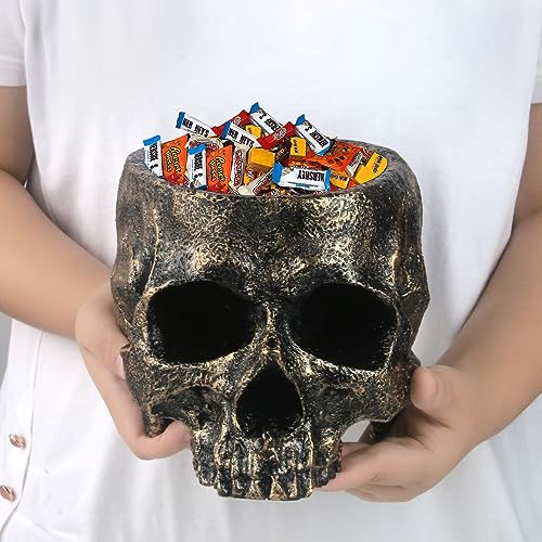 Extra Large Skull Candy Dish Bowl Holder Resin Decor S3589