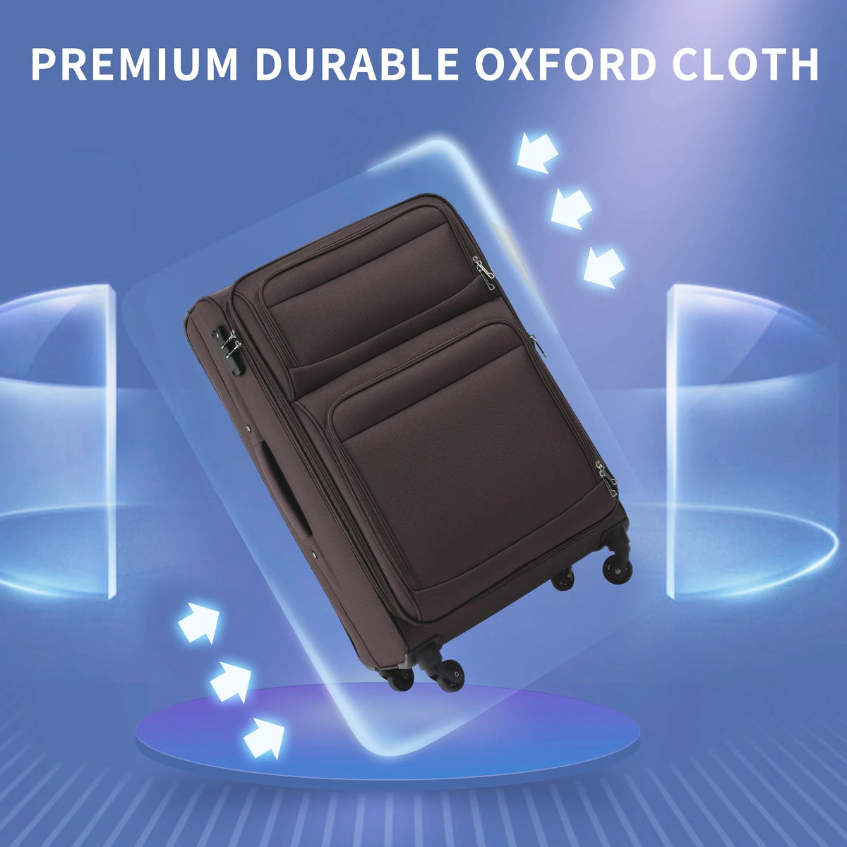 3 PCS Lightweight Expandable Softside Luggage Set with Spinner Wheel and TSA Lock H68316