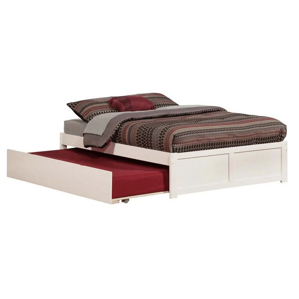 White Full Hardwood Storage Platform Bed A671575