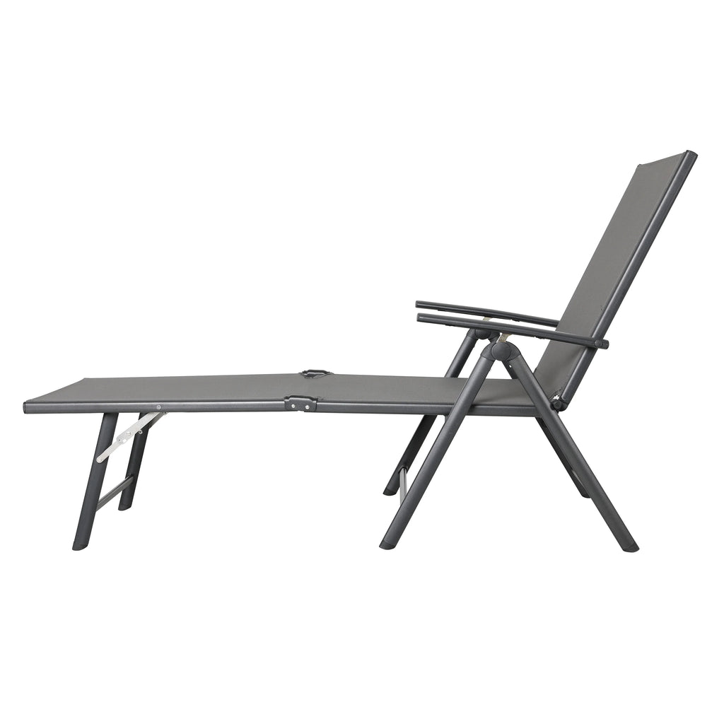 Outdoor Textilene Mesh Single Chaise Lounge Grey R14064