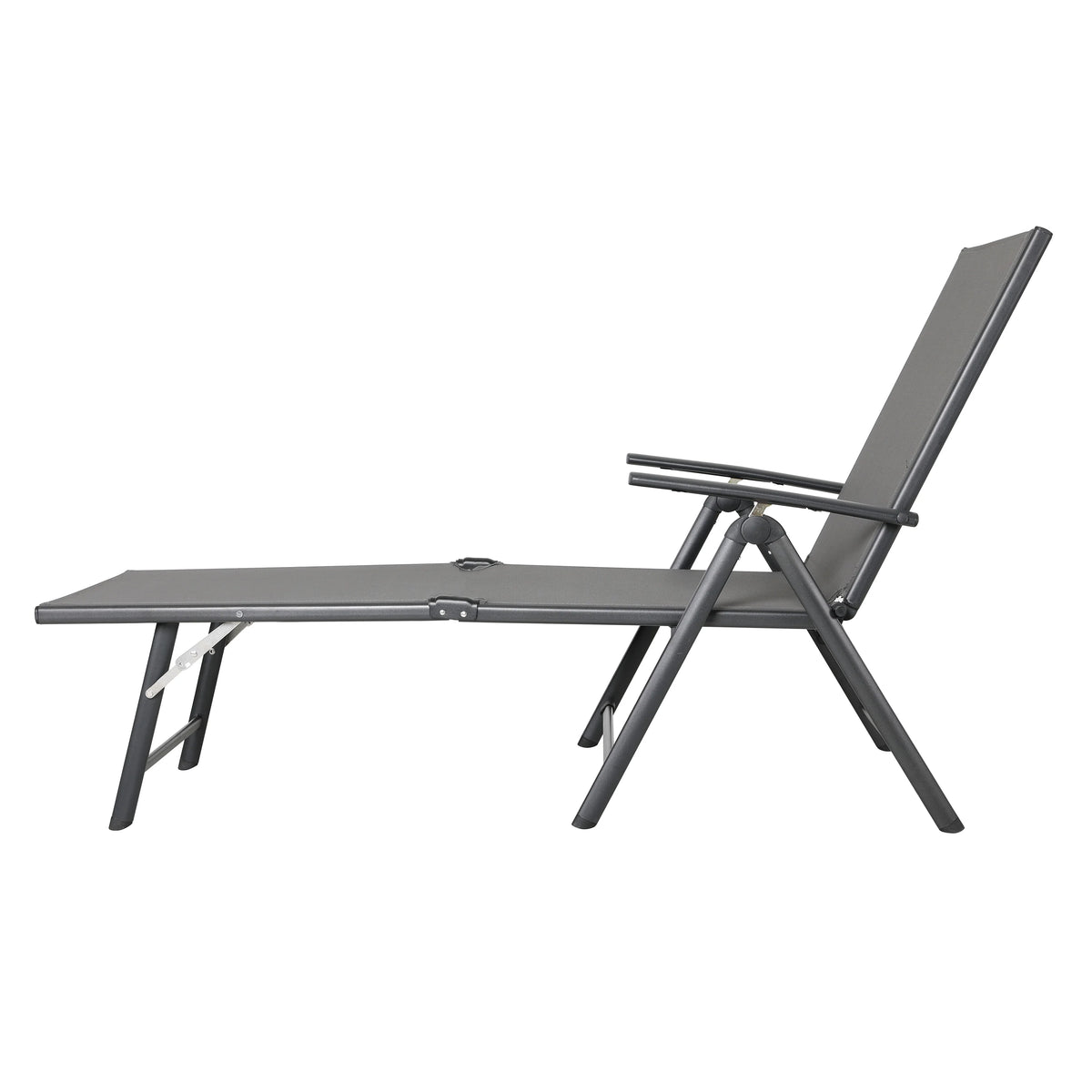 Outdoor Textilene Mesh Single Chaise Lounge Grey R14064